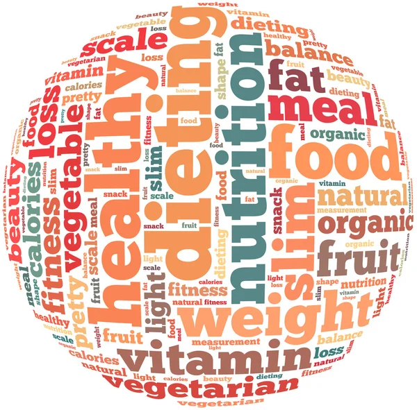 Zdrowe diety informacji tekst grafika — Zdjęcie stockowe