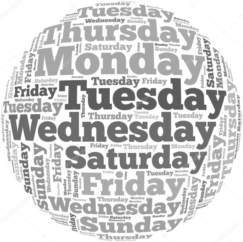 Weekdays info-text graphics