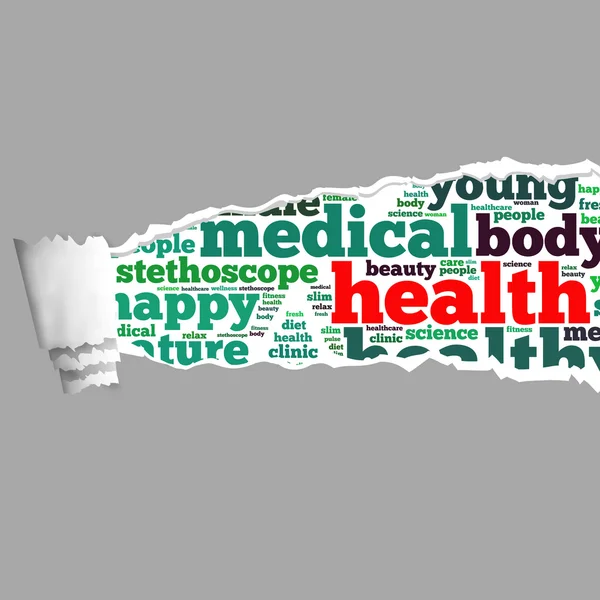 Torn Paper with health info-text graphics — Stock Photo, Image