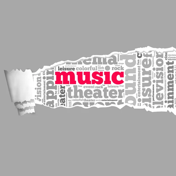 Torn Paper with music info-text graphics — Stock Photo, Image