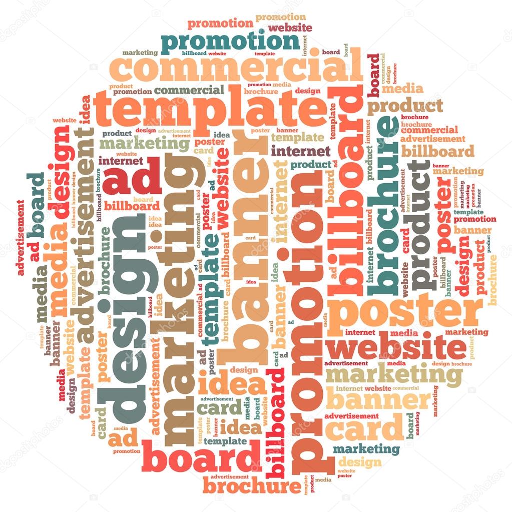 Info-text graphics and arrangement concept on white background (word cloud)