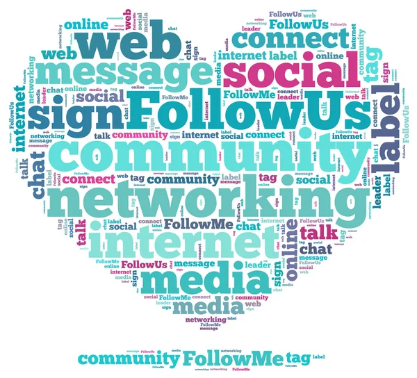 Social Media Infotext-Grafiken und Arrangementkonzept (Word Cloud)) — Stockfoto