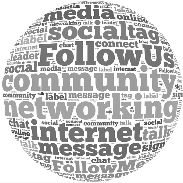 Social Media Infotext-Grafiken und Arrangementkonzept (Word Cloud)) — Stockfoto