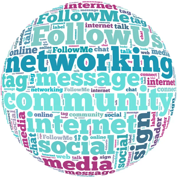 Social Media Infotext-Grafiken und Arrangementkonzept (Word Cloud)) — Stockfoto