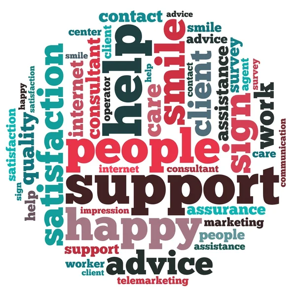 Customer service info-text graphics and arrangement concept (word cloud) — Stock Photo, Image