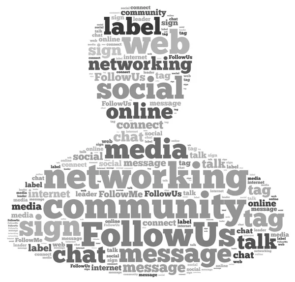 Social Media Infotext-Grafiken und Arrangementkonzept (Word Cloud)) — Stockfoto