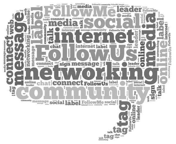 Social Media Infotext-Grafiken und Arrangementkonzept (Word Cloud)) — Stockfoto