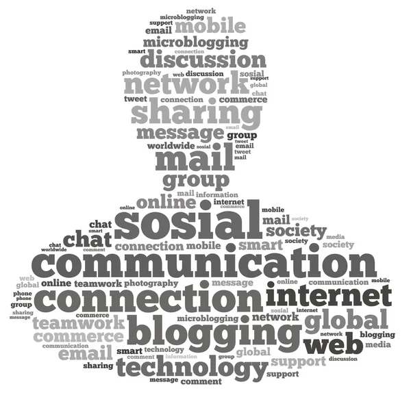 Social Media Infotext-Grafiken und Arrangementkonzept (Word Cloud)) — Stockfoto