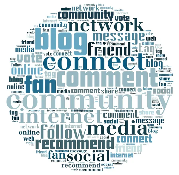 Social Media Infotext-Grafiken und Arrangementkonzept (Word Cloud)) — Stockfoto