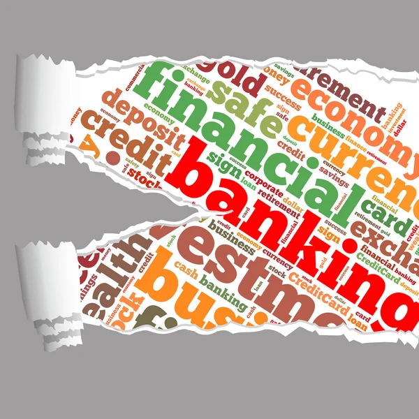 Pappersrevor Banking information-text grafik — Stockfoto