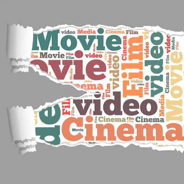 Torn Paper with movie info-text graphics — Stock Photo, Image