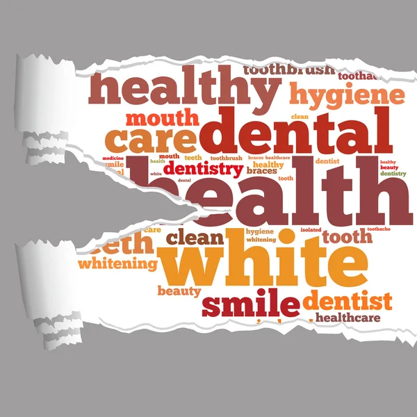 Torn Paper with healthy dental info-text graphics — Stock Photo, Image