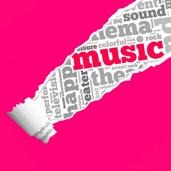 Torn Paper with music info-text graphics — Stock Photo, Image