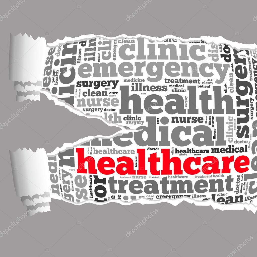 Torn Paper with healthcare info-text graphics