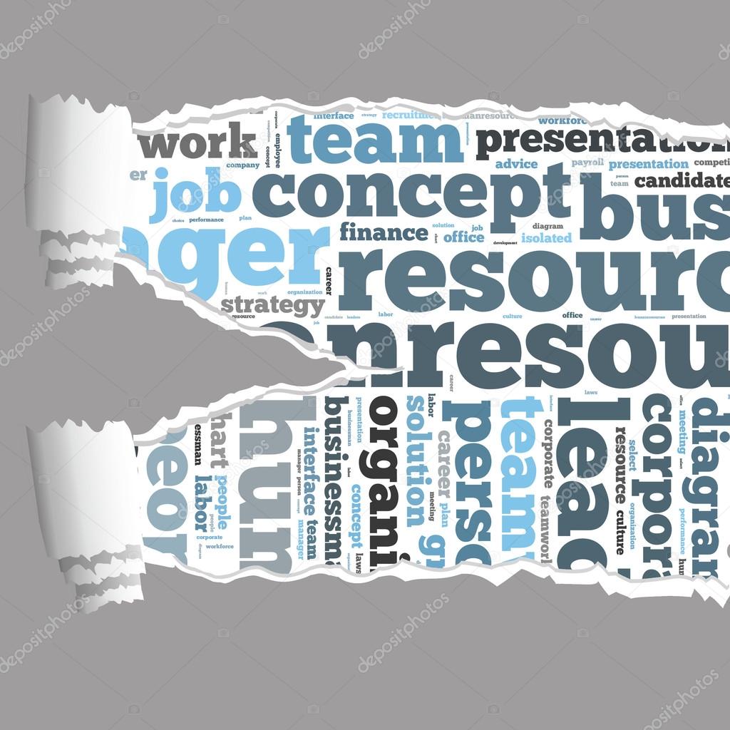 Torn Paper with human resources info-text graphics