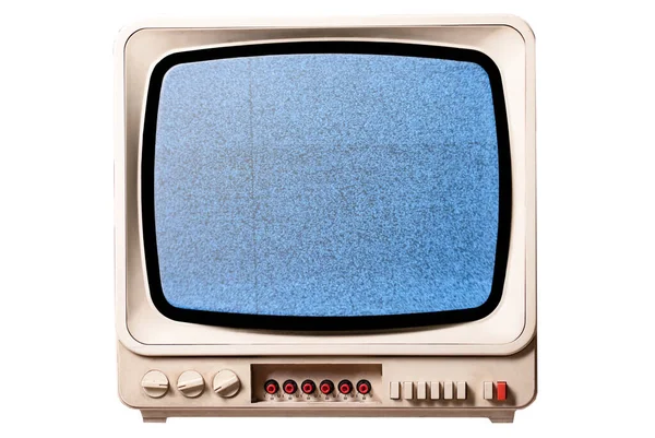 Старый Телевизор Экраном Телевизионной Программы Изолированный Фон Стоковое Фото