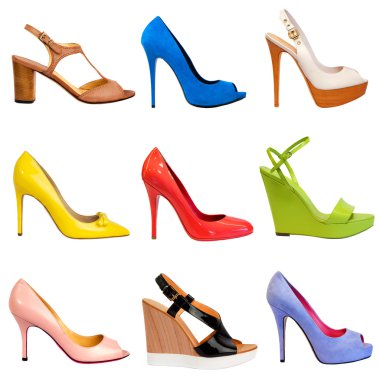 Multicolored female shoes-19 clipart