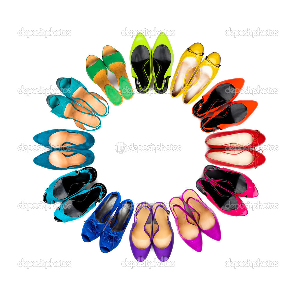 Multicolored female shoes frame-2