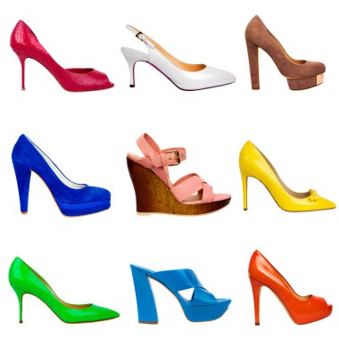 Multicolored female shoes-21 clipart