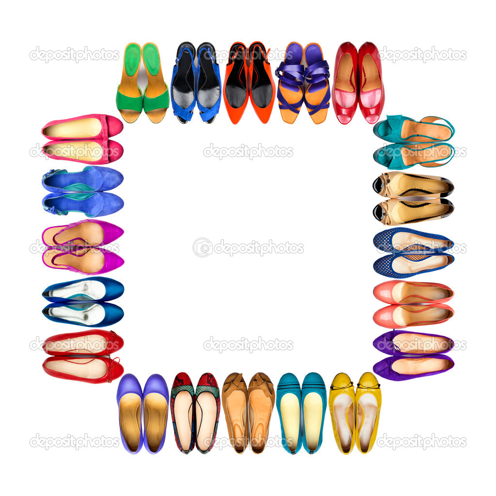 Multicolored female shoes frame-3