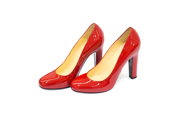Sapatos femininos vermelhos-13 — Fotografia de Stock