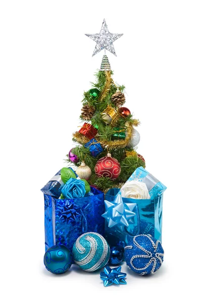 Kerstboom & geschenk dozen-25 — Stockfoto