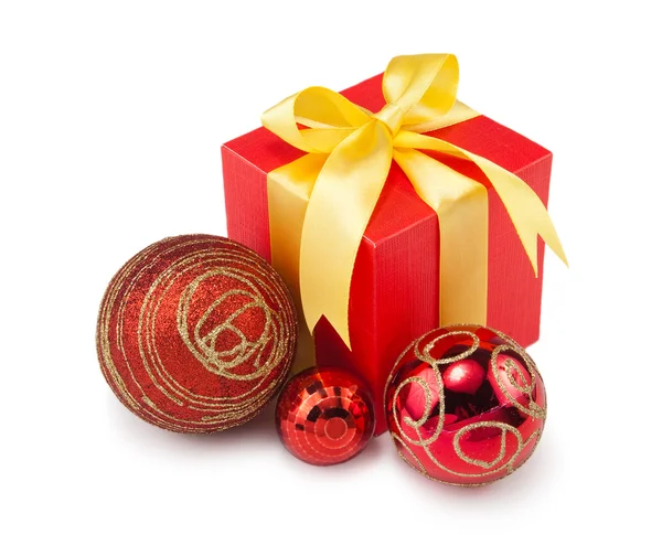 Boules de Noël & boîte-cadeau-3 — Photo