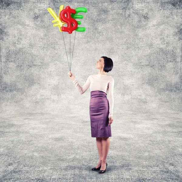 Girl with balloons — Stock Photo, Image