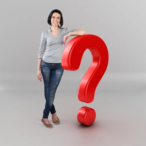 Girl with a question — Stock Photo, Image