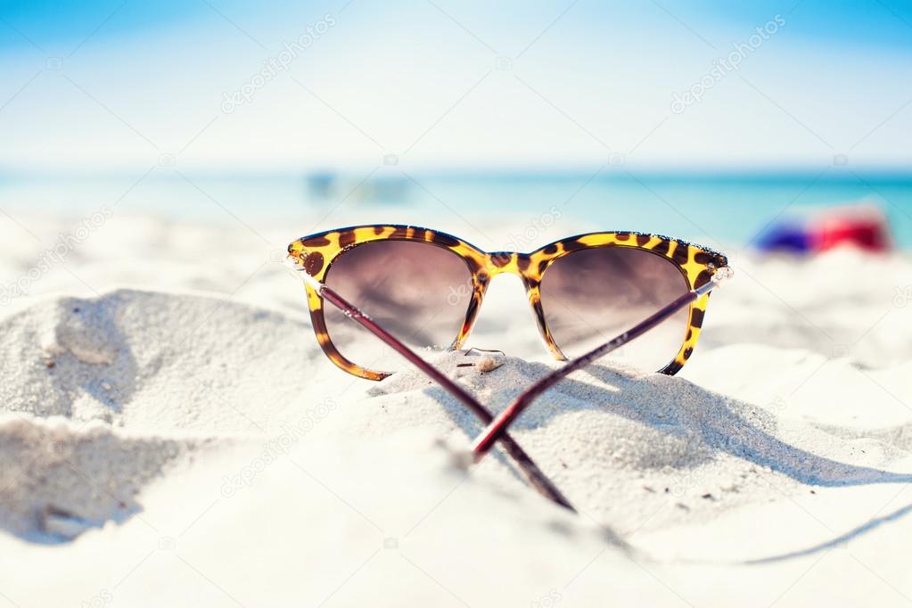 Glasses on a beach