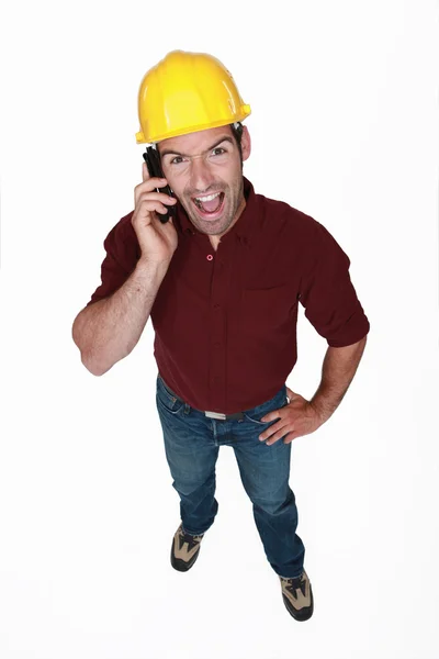 Zealous man on the phone — Stock Photo, Image