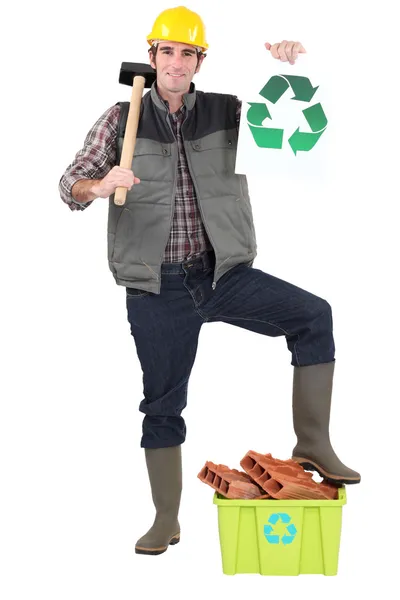 Environmentally friendly tradesman — Stock Photo, Image