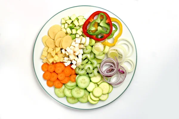 Salatstücke in Scheiben — Stockfoto