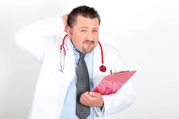 Doctor with headache — Stock Photo, Image