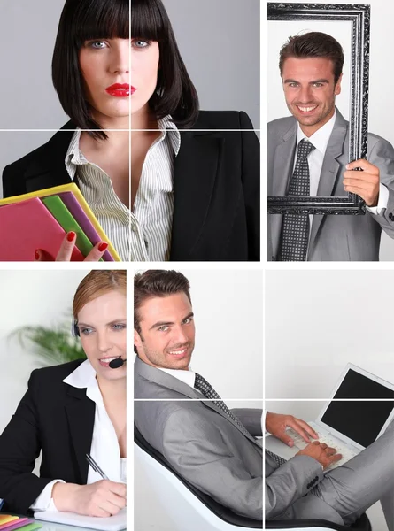 Mosaic of young professionals — Stock Photo, Image