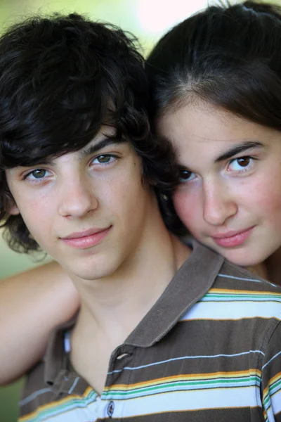 Teenage boy and girl Stock Image