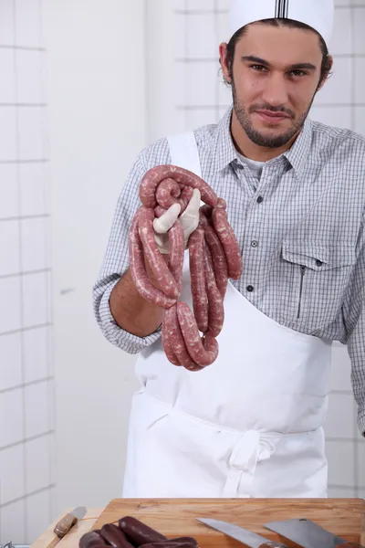 Portrait of a butcher — Stock Photo, Image