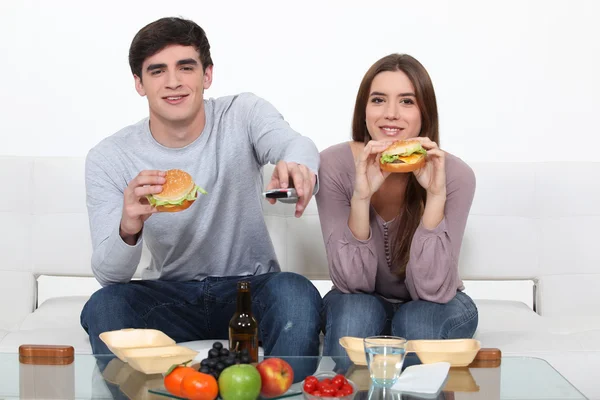 Para jedzenia fast foodów Zdjęcie Stockowe