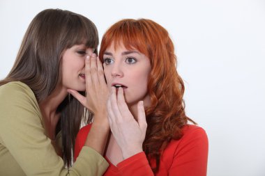Two women gossiping clipart