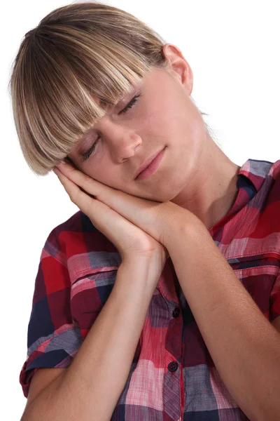 Una donna assonnata — Foto Stock