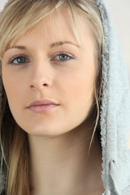 Hooded blonde woman clipart