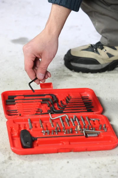 Man selecting tool — Stock Photo, Image