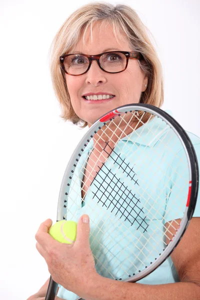 Tennis hos äldre — Stockfoto