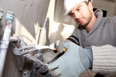 Plumber working clipart