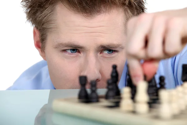 Homme en mouvement pièce d'échecs — Photo