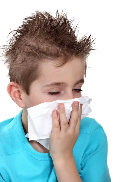 Boy with a cold — Stock Photo, Image