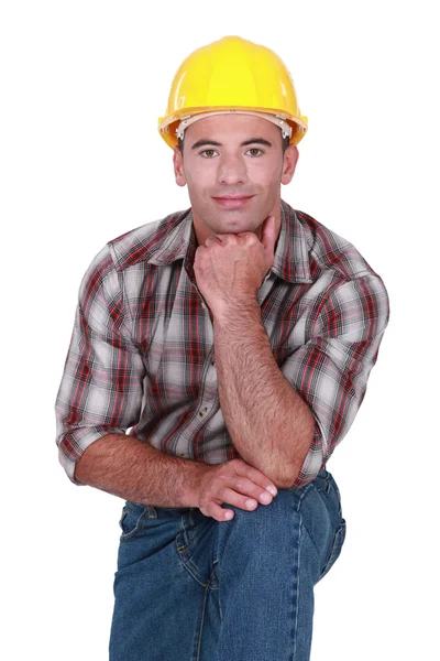 建設労働者の肖像画 — ストック写真