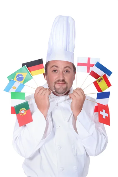 Cozinhe com bandeiras — Fotografia de Stock