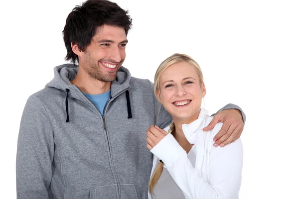 A man and a woman laughing — Stock Photo, Image