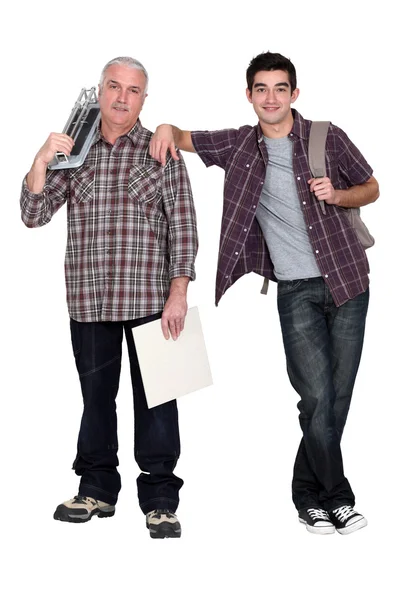 Junior and senior tilers — Stock Photo, Image